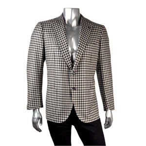 $7,650 NWT Cesare Attolini Houndstooth 100% Cashmere 2-Button Sport Coat Sz 44 R
